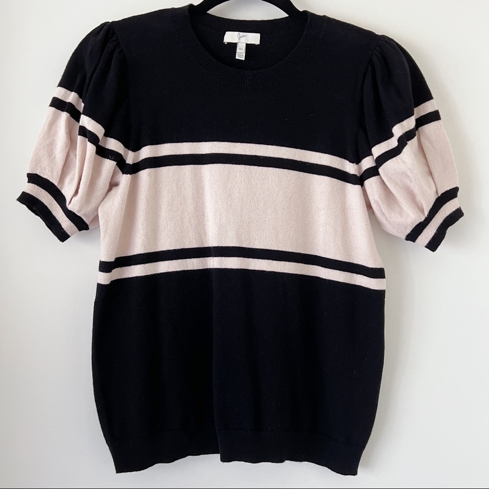 Joie Cotton-Cashmere Short Sleeve Sweater XS